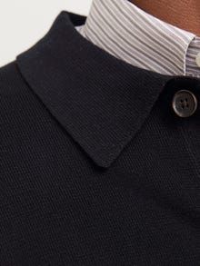Jack & Jones Rahat Kalıp Polo Düşük omuzlar Örgü Hırka -Black - 12271403