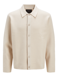 Jack & Jones Rahat Kalıp Polo Düşük omuzlar Örgü Hırka -Silver Lining - 12271403