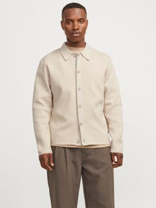 Jack & Jones Rahat Kalıp Polo Düşük omuzlar Örgü Hırka -Silver Lining - 12271403