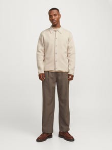 Jack & Jones Rahat Kalıp Polo Düşük omuzlar Örgü Hırka -Silver Lining - 12271403