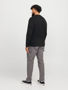 Jack & Jones Büyük Beden Bisiklet Yaka Kazak - Eaton -Black - 12271818