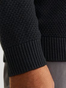 Jack & Jones Büyük Beden Bisiklet Yaka Kazak - Eaton -Black - 12271818