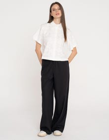 Jack & Jones Kadın Kısa Kollu Gömlek - Mıka -Blanc de Blanc - 12271934