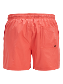 Jack & Jones Erkek Logo Baskılı Deniz Şortu - Mauı -Hot Coral - 12272799