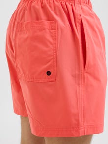 Jack & Jones Erkek Logo Baskılı Deniz Şortu - Mauı -Hot Coral - 12272799