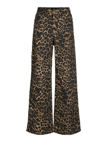 Jack & Jones Kadın Rahat Kalıp Leopar Desenli Pantolon - Sarah -Cornstalk - 12273087