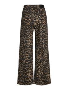 Jack & Jones Kadın Rahat Kalıp Leopar Desenli Pantolon - Sarah -Cornstalk - 12273087