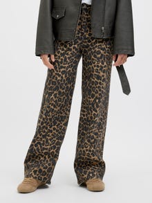 Jack & Jones Kadın Rahat Kalıp Leopar Desenli Pantolon - Sarah -Cornstalk - 12273087