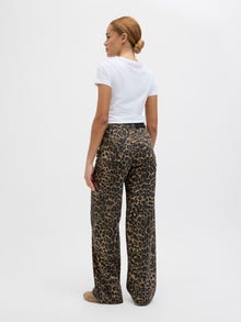 Jack & Jones Kadın Rahat Kalıp Leopar Desenli Pantolon - Sarah -Cornstalk - 12273087