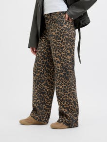 Jack & Jones Kadın Rahat Kalıp Leopar Desenli Pantolon - Sarah -Cornstalk - 12273087