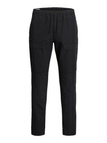 Jack & Jones Rahat Kalıp Orta bel Katlanmış etek uçları Joggers -Black - 12273285