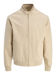 Jack & Jones Beyzbol Yaka Nervürlü manşetler Otw Bomber Ceket -White Pepper - 12273393