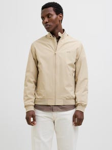 Jack & Jones Beyzbol Yaka Nervürlü manşetler Otw Bomber Ceket -White Pepper - 12273393