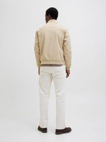 Jack & Jones Beyzbol Yaka Nervürlü manşetler Otw Bomber Ceket -White Pepper - 12273393