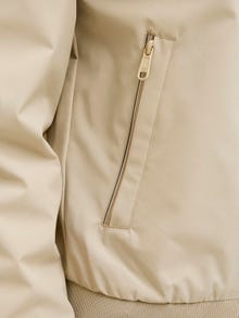 Jack & Jones Beyzbol Yaka Nervürlü manşetler Otw Bomber Ceket -White Pepper - 12273393