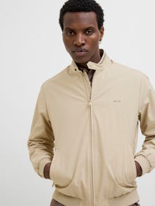 Jack & Jones Beyzbol Yaka Nervürlü manşetler Otw Bomber Ceket -White Pepper - 12273393