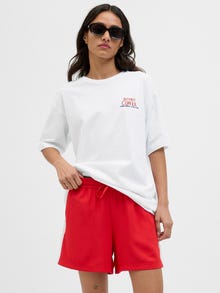 Jack & Jones Kadın Loose Fıt Baskılı Tişört - Nına -Bright White - 12273776