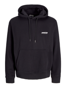 Jack & Jones Bol Kalıp Kapüşonlu Nervürlü manşetler Manşonlu set Sweatshirt -Black - 12273915