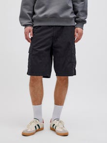 Jack & Jones Erkek Rahat Kalıp Kargo Şort - Cole -Black - 12274389