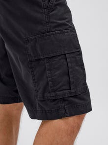 Jack & Jones Erkek Rahat Kalıp Kargo Şort - Cole -Black - 12274389