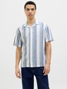 Jack & Jones Erkek Keten Karışımlı Gömlek - Summer -Ashley Blue - 12274913