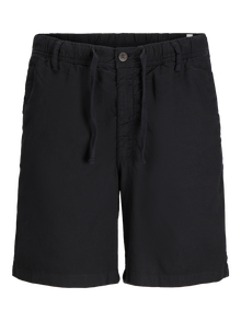 Jack & Jones Erkek Keten Şort - Jaıden -Black - 12274968