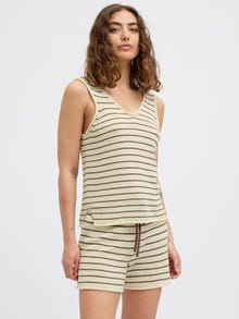 Jack & Jones Kadın Kalın Askılı Triko Bluz - Amara -Bone White - 12275494