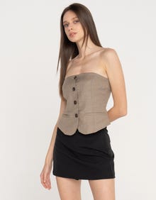 Jack & Jones Kadın Düğme Kapamalı Straplez Yelek - Lela -Coriander - 12275636