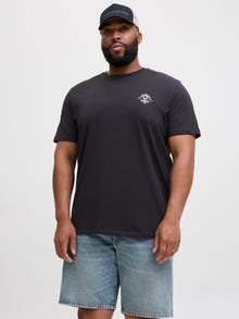Jack & Jones Büyük Beden Göğüs ve Sırt Baskılı Tişört - Jackıe -Black - 12275788