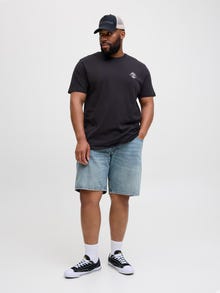 Jack & Jones Büyük Beden Göğüs ve Sırt Baskılı Tişört - Jackıe -Black - 12275788