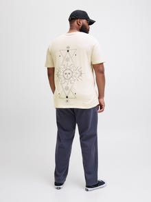 Jack & Jones Büyük Beden Göğüs ve Sırt Baskılı Tişört - Jackıe -Moonbeam - 12275788