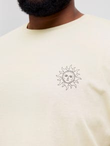 Jack & Jones Büyük Beden Göğüs ve Sırt Baskılı Tişört - Jackıe -Moonbeam - 12275788