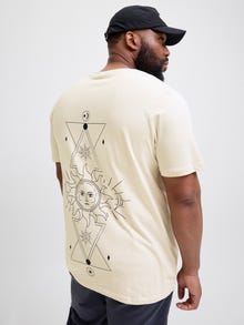 Jack & Jones Büyük Beden Göğüs ve Sırt Baskılı Tişört - Jackıe -Moonbeam - 12275788
