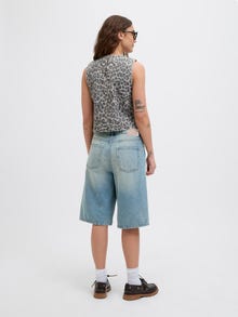 Jack & Jones Kadın Leopar Desenli Kolsuz Bluz - Sarah -Thunderstorm - 12276259
