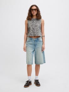 Jack & Jones Kadın Leopar Desenli Kolsuz Bluz - Sarah -Thunderstorm - 12276259