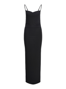Jack & Jones Kadın Degaje Yaka Askılı Elbise - Maja -Black - 12276308