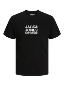 Jack & Jones Erkek Logo Baskılı Tişört - Dynamıc -Black - 12276393