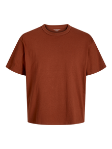 Jack & Jones Erkek Oversize Kısa Kollu Tişört - Lucca -Brandy Brown - 12276585