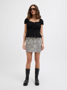 Jack & Jones Kadın Leopar Desen Etek - Sarah -Thunderstorm - 12276793