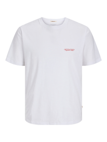 Jack & Jones Erkek Göğüs ve Sırt Baskılı Tişört - Canggu -Bright White - 12276819