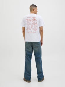 Jack & Jones Erkek Göğüs ve Sırt Baskılı Tişört - Canggu -Bright White - 12276819