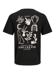 Jack & Jones Erkek Göğüs ve Sırt Baskılı Tişört - Canggu -Black - 12276819