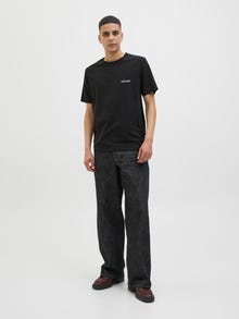 Jack & Jones Erkek Göğüs ve Sırt Baskılı Tişört - Canggu -Black - 12276819