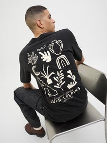 Jack & Jones Erkek Göğüs ve Sırt Baskılı Tişört - Canggu -Black - 12276819