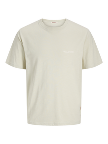 Jack & Jones Erkek Göğüs ve Sırt Baskılı Tişört - Canggu -Celadon Tint - 12276819