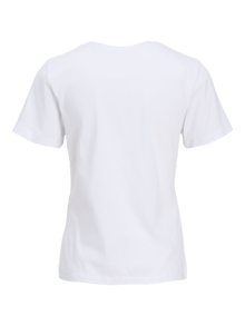 Jack & Jones Kadın Bisiklet Yaka Baskılı Tişört - Carly -Bright White - 12276974