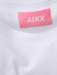 Jack & Jones Kadın Bisiklet Yaka Baskılı Tişört - Carly -Bright White - 12276974