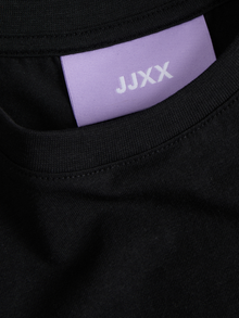 Jack & Jones Kadın Bisiklet Yaka Baskılı Tişört - Carly -Black - 12276974