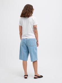 Jack & Jones Kadın Bisiklet Yaka Baskılı Tişört - Carly -Bright White - 12276974