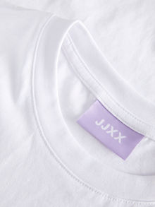 Jack & Jones Kadın Bisiklet Yaka Baskılı Tişört - Carly -Bright White - 12276974